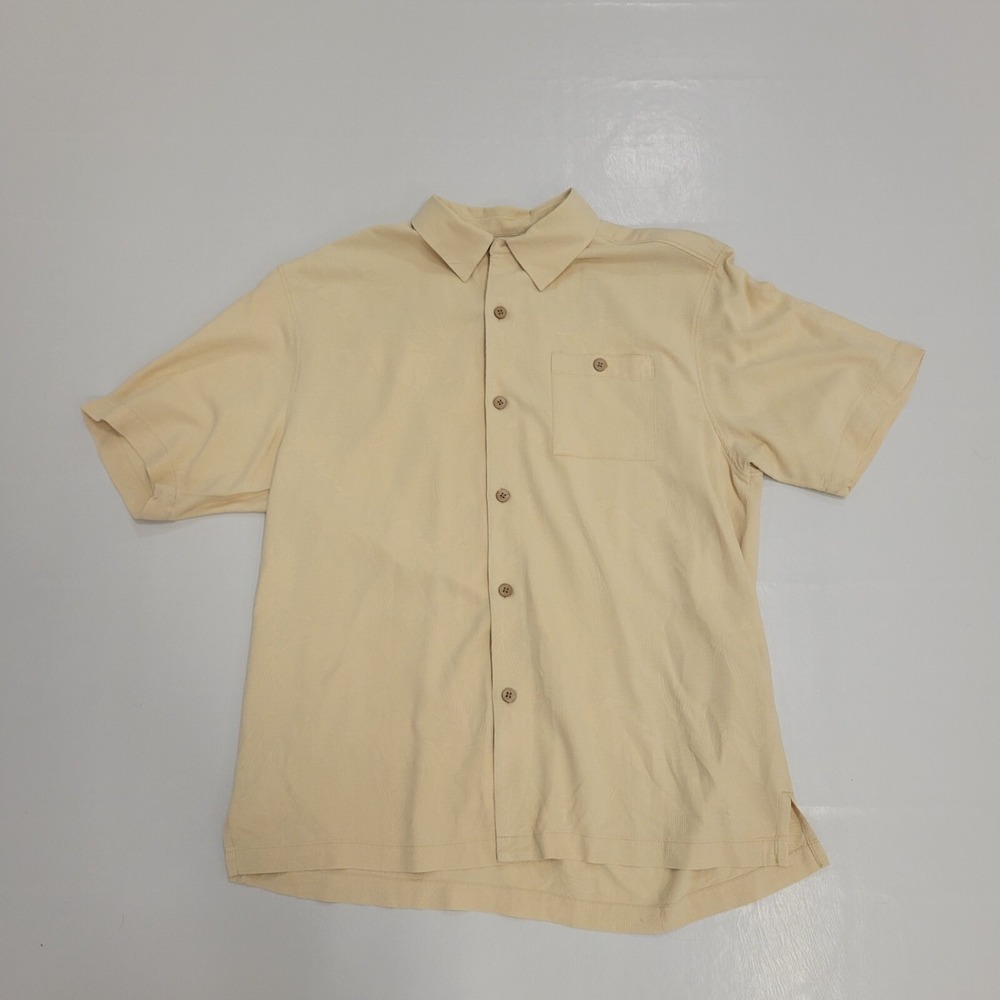 Tommy Bahama Casual Button Camp Hawaiian Shirt Mens M Short Sleeve Silk  Sample‎